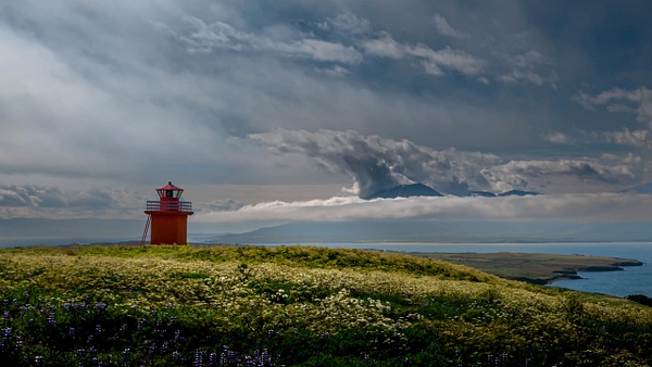 Akureyri-Iceland-Red Lighthouse-Storm Clouds - Home - Guy Riendeau Photography 