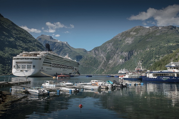 Geiranger-Norway-Cruise Ship-Harbor-Mountain-Landscape - Travel - Guy Riendeau Photography