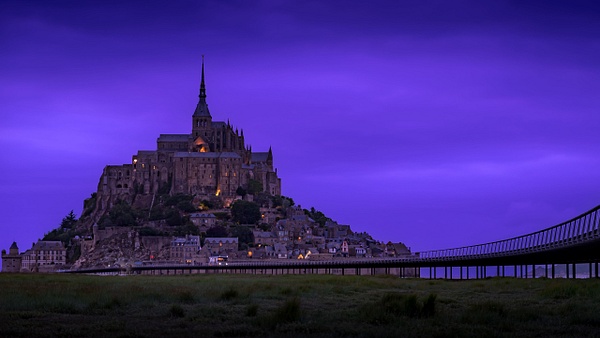 Mont Saint Michel-Island Castle-Normandie France-Blue Hour - Travel - Guy Riendeau Photography
