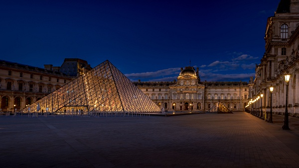 Paris-The Louvre-Blue Hour Panorama - Travel - Guy Riendeau Photography 