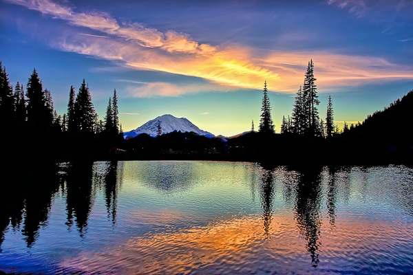 _MG_5082 Final Light at Upper Tipsoo Lake - Cascade Mountains - Gary Hamburgh Photography