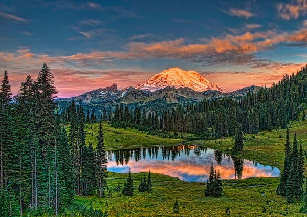 _MG_4620 Sunrise at Tipsoo Lake - Cascade Mountains - Gary Hamburgh Photography 