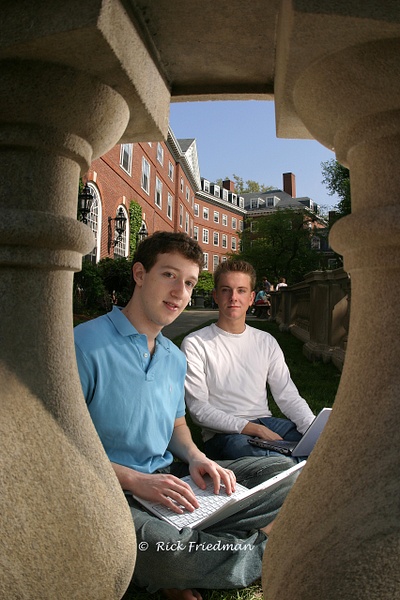 Mark Zuckerberg, Chris Hughs of founders of Facebook as Harvard students - Rick Friedman Photography 