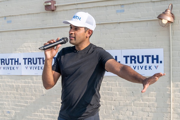 Vivek Ramaswamy  campaigning  for president in NH, Campaign 2024  by Rick Friedman - Rick Friedman Photography