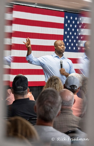 Senator Tim Scott   while  campaigning for president  in New Hampshire  by Rick Friedman - Rick Friedman Photography