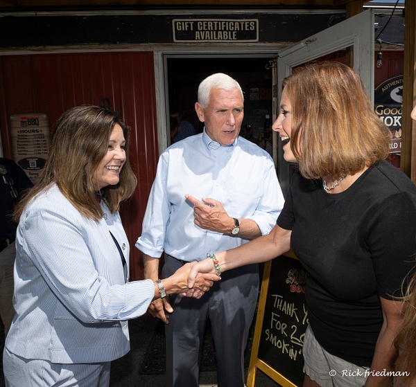 Vice President Mike Pence with wife Karen Pence campaigning for President in New Hampshire by Rick Friedman - Politics - Rick Friedman Photography