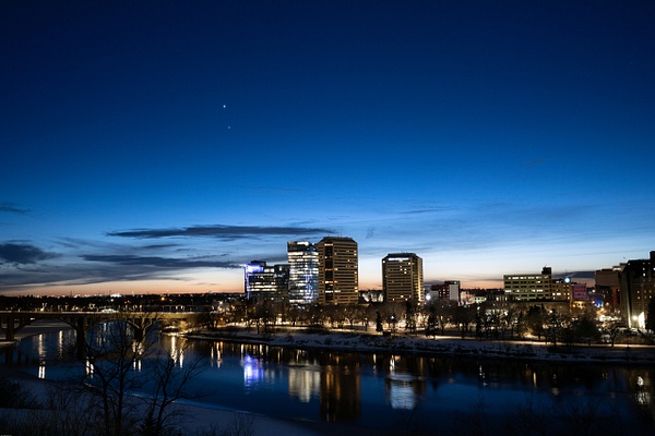 Venus Jupiter conjunction, March 3,  2023 - Cityscapes - Don MacKinnon Photography 
