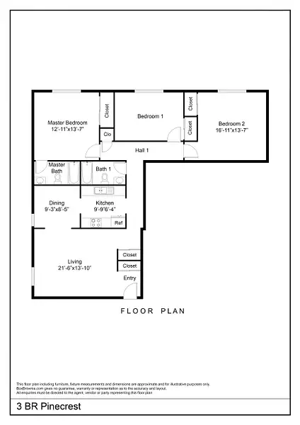 3 bedroom floor plan by Steve Friedman
