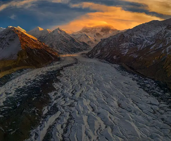 Glacier Facing Desteghil Sar, Northern Pakistan by...