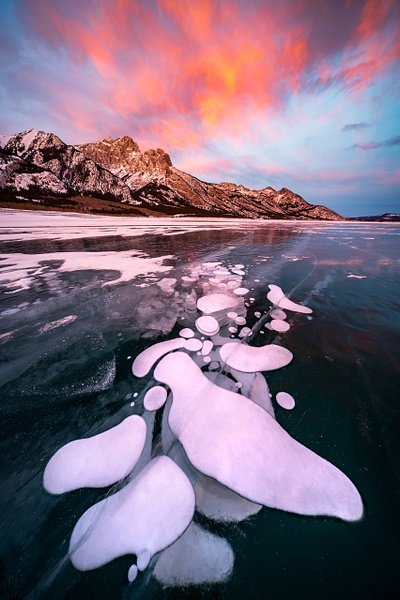 Frozen-methane-bubbles-3,-Abraham-Lake,-Alberta,-Canada - IAN PLANT 