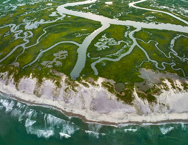 Salt-marsh-aerial-24,-Eastern-Shore,-Virginia,-USA - IAN PLANT