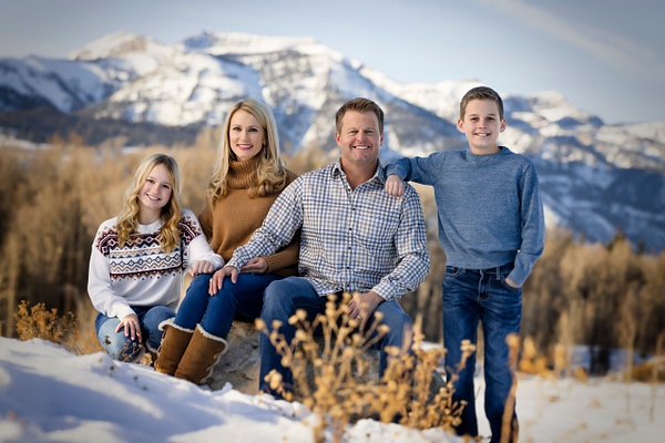 Winter portrait of Family in Blue - Flo McCall Photography