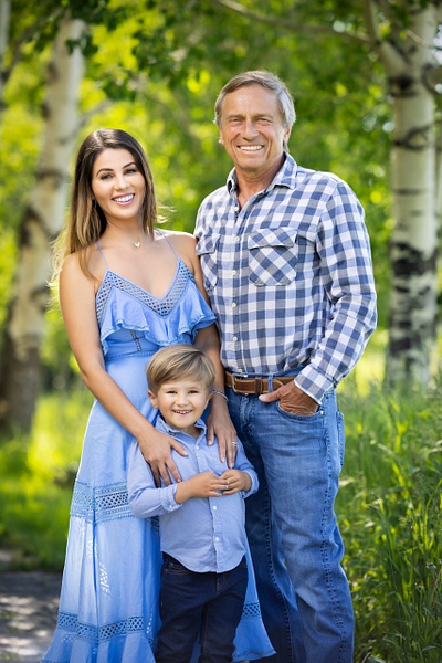 Color portrait of family with little boy in Aspen grove - Flo McCall Photography 