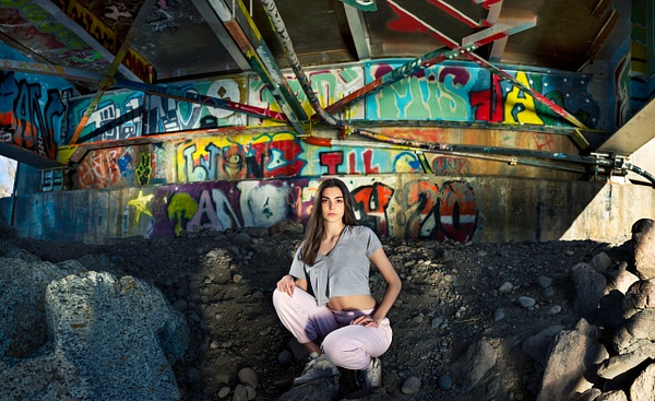 girl in front of graffiti - Flo McCall Photography 