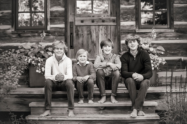 Black &amp; white boys on porch - Flo McCall Photography 