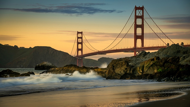 Sunset Over Golden Gate Bridge