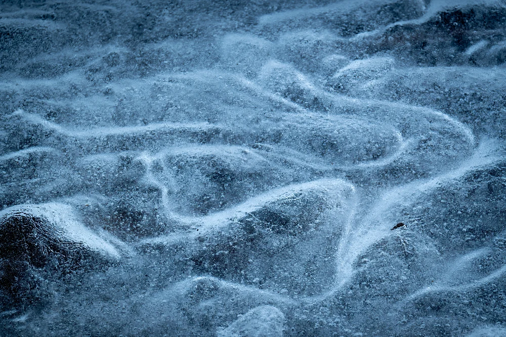 Textured Ice Patterns in Winter Light