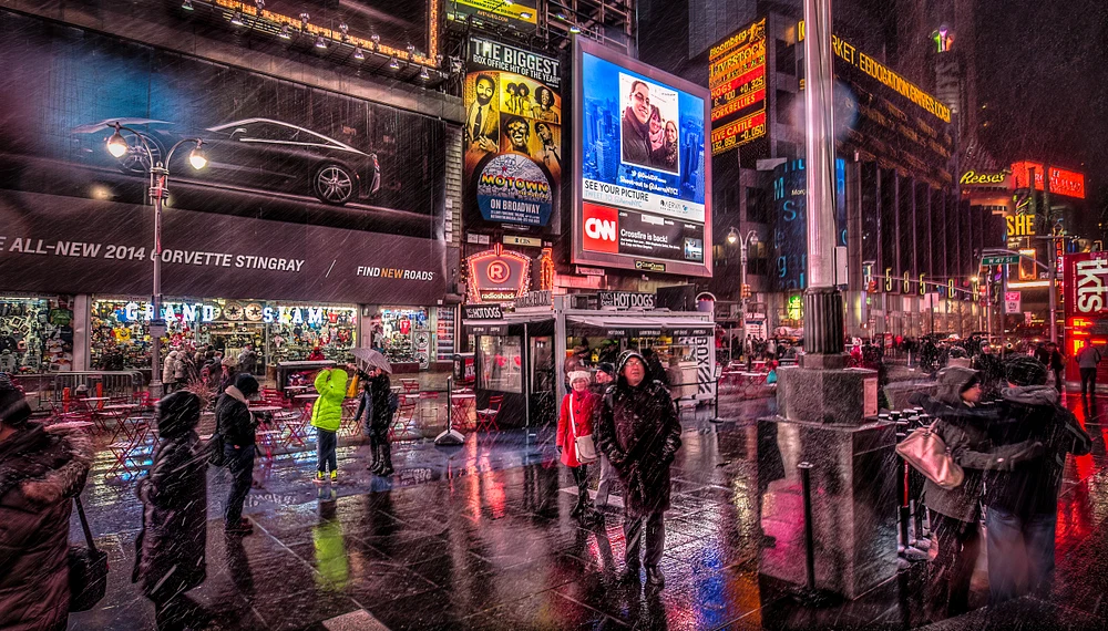 Vibrant Energy of Times Square at Night