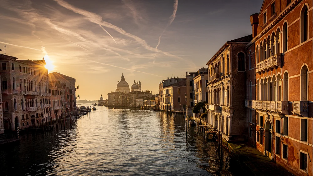 Golden Sunset Over Venice's Grand Canal and Santa Maria della Salute