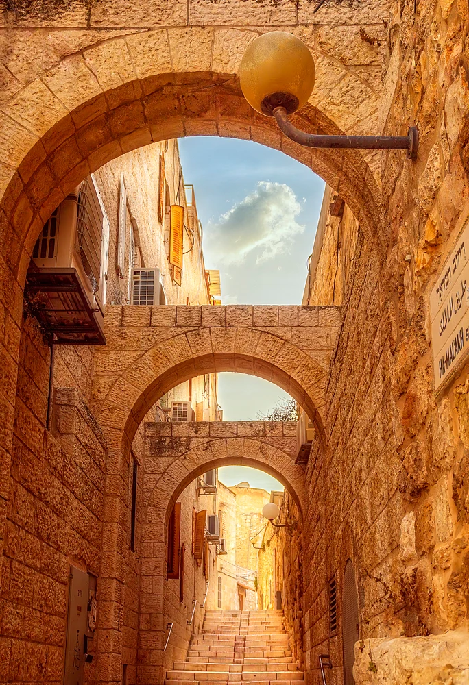 "Stairway in Jerusalem's Old City"