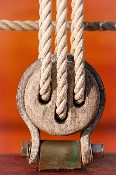 Sailboat Pulley on Orange - Website intro - Jim Rothenberg