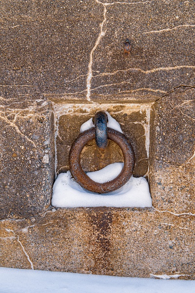Fort Preble Wall Study-Iron Ring in Snow - Winter in New England - Jim Rothenberg