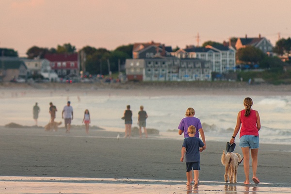 Summer Evening Long Sands Stroll - Summertime in York, Maine - Jim Rothenberg