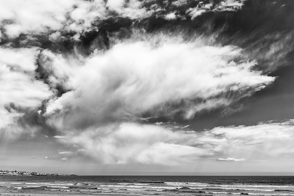 Big Clouds-Long Sands Beach - Maine in Black in White - Jim Rothenberg