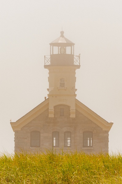 North Light in Fog-Block Island - Coastal/Nautical - Jim Rothenberg