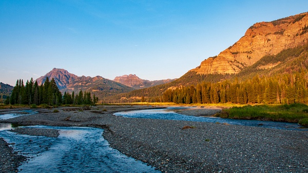 Setting Sun, Lamar River - Nature - Jim Rothenberg