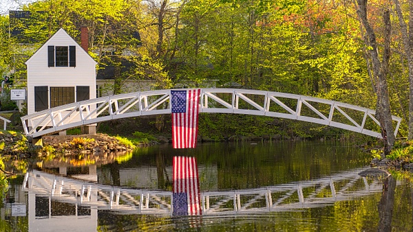 Stars and Stripes on the Somesville Bridge - Acadia/Bar Harbor Region - Jim Rothenberg