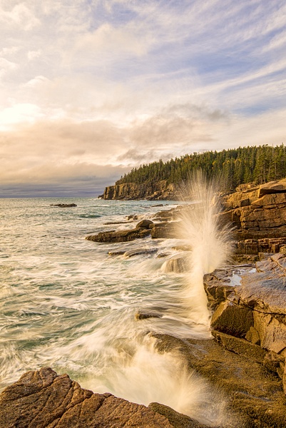 Crashing Surf Along the Park Loop Road - Acadia/Bar Harbor Region - Jim Rothenberg