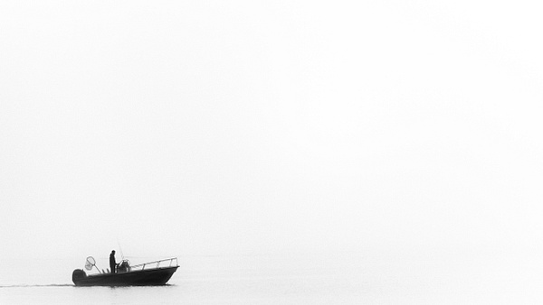 Heading Back to Harbor-Edgartown, MA - Black and White - Jim Rothenberg