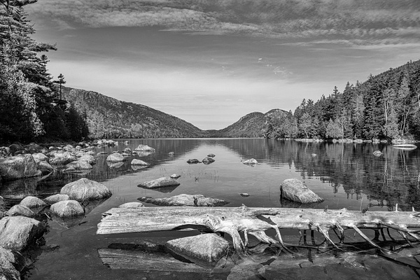 Jordan Pond In Black and White - Maine in Black in White - Jim Rothenberg