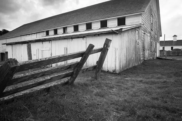 Barn with Fence by Tom Watson
