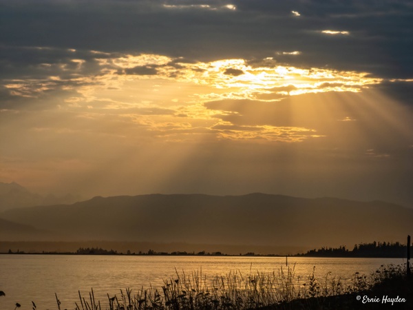 Sunrise Over Padilla Bay - Golden Hour - Rising Moon NW Photography 