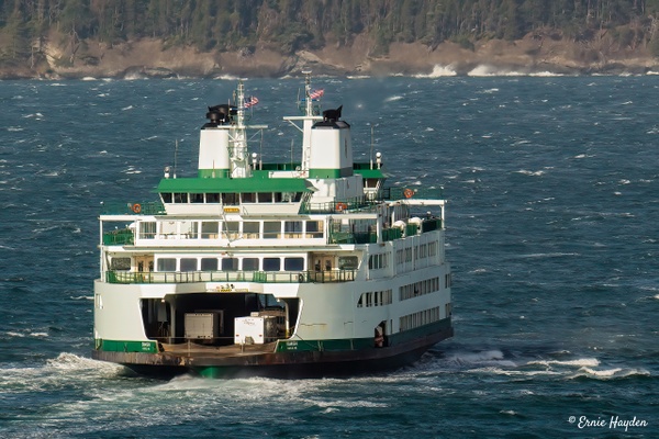 Ferry Samish - Golden Hour - Rising Moon NW Photography