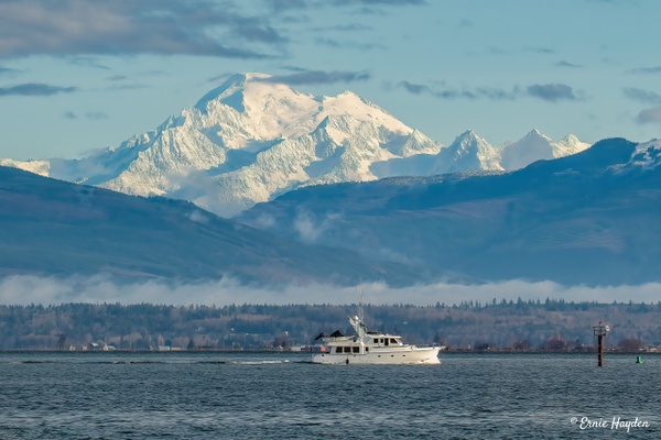 Mt Baker - Morning Light and Boat - Landscapes - Rising Moon NW Photography 