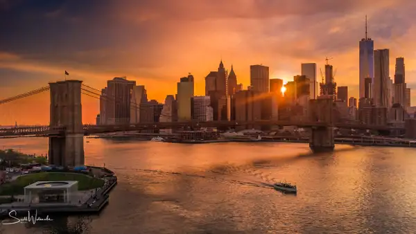 Lower Manhattan Brookyn Bridge (Sunset) 3 by...