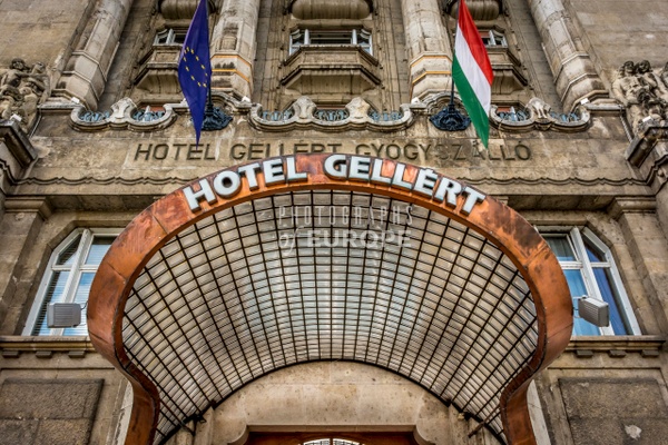 Hotel-Gellert-entrance-canopy-Budapest - Photographs of Europe 