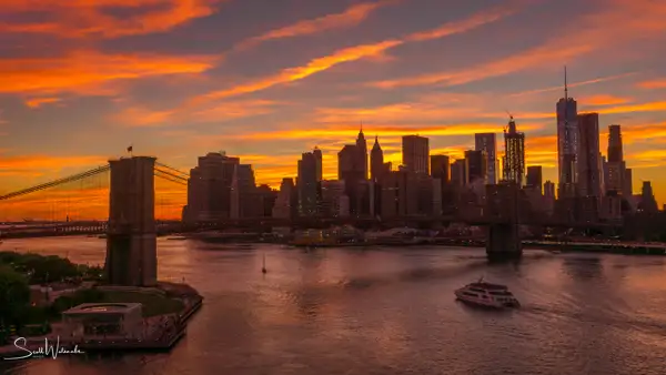 Lower Manhattan Brookyn Bridge (Sunset) 6 by...