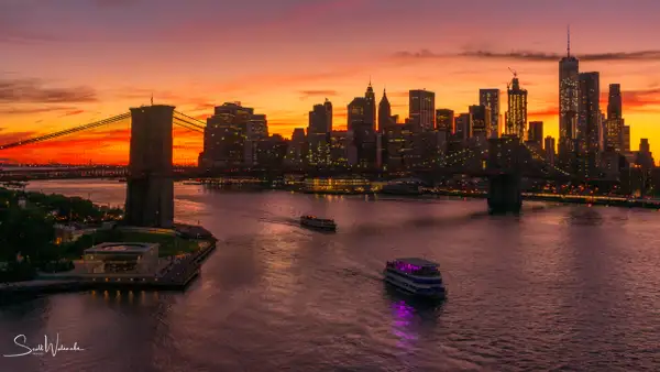 Lower Manhattan Brookyn Bridge (Sunset) 7 by...