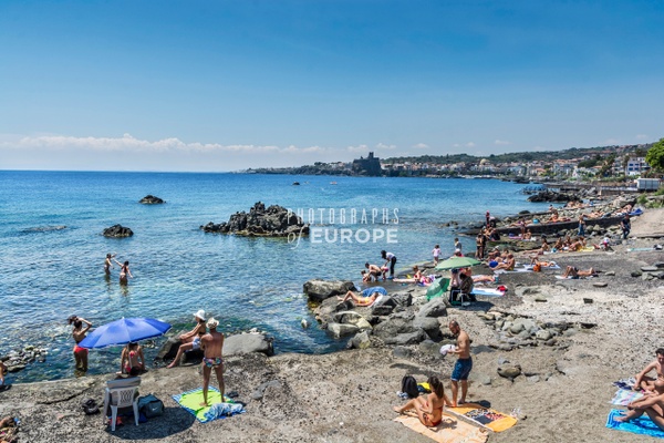 Beach-scene-Aci-Castello-Sicily-Italy - Photographs of Sicily, Italy. 