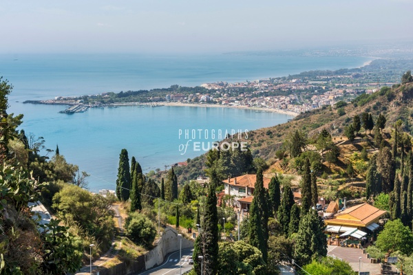 Coast-view-from-Taormina-Sicily-Italy - Photographs of Sicily, Italy.