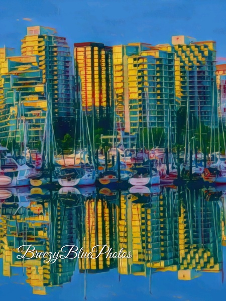 Breezy Blue City Graphic Art - Chinelo Mora