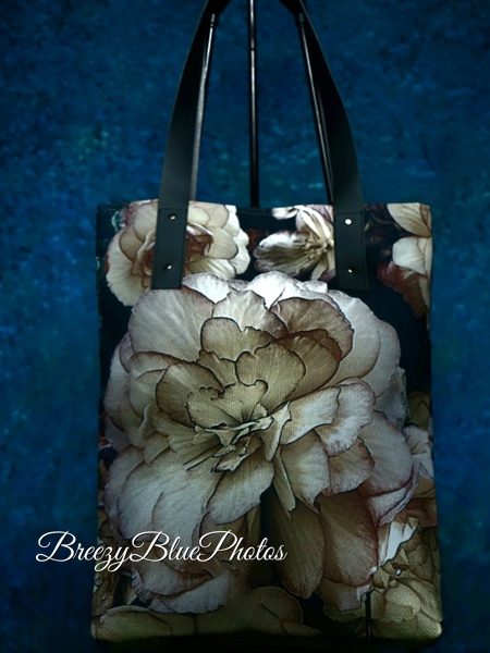 Artistic Totes Vintage Flowers -  Artistic Handbags - Breezy Blue Photos 