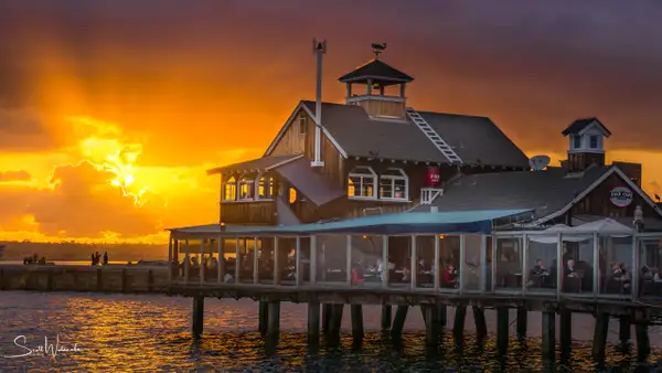 Pier Cafe Golden Hour by ScottWatanabeImages