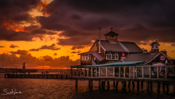 Pier Cafe Sunset by ScottWatanabeImages
