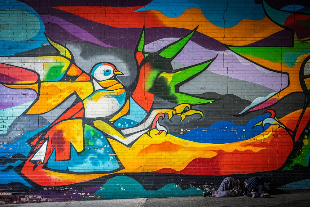 Vibrant Street Art Mural in New York City