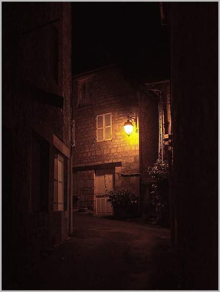 Treignac at night by Daniel Guimberteau